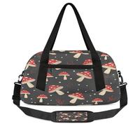 Borsone per bambini con fungo rosso per la notte, per ragazze e ragazzi, borsa leggera per sport e palestra per bambini, piccola borsa da viaggio per la danza, Funghi rossi, 18.5L x 7.8W x 9.4H