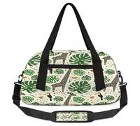 Borsone per bambini con giraffa tucano per la notte, per ragazze e ragazzi, con palma, leggero, borsa sportiva da palestra per bambini, piccola borsa da viaggio per la danza, Tucano Giraffa, 18.5L x