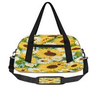Borsone per bambini con girasole e margherite floreali, per ragazze e ragazzi, leggero, borsa sportiva da palestra per bambini, piccola borsa da viaggio per la danza, Girasole Daisy Floreale, 18.5L x