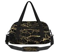 Borsone per bambini con glitter oro nero marmo per ragazzi ragazze adolescenti sport palestra borsa per weekender viaggi ginnastica ginnastica danza balletto, Multicolore