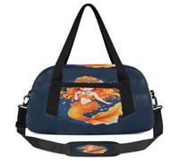 Borsone per bambini con graziosa sirena arancione, piccola borsa sportiva da viaggio leggera per ragazzi e ragazze, borsa da viaggio per weekend, borsa da palestra per scuola, sport e pigiama party