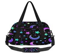 Borsone per bambini con luna e stelle, piccola borsa sportiva leggera da viaggio per ragazzi e ragazze, borsa da viaggio per il weekend, borsa da palestra per la scuola e gli sport