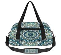 Borsone per bambini con mandala bohémien, per la notte, per ragazze e ragazzi, borsa leggera per sport e palestra, piccola borsa da viaggio per la danza, Mandala bohémien floreale, 18.5L x 7.8W x 9.4H