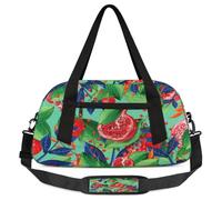 Borsone per bambini con melograno e fragola, per ragazze e ragazzi, leggero melograno, borsa sportiva da palestra per bambini, piccola borsa da viaggio per la danza, Melograno Fragola, 18.5L x 7.8W x