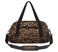 Borsone per bambini con motivo a chicchi di caffè, per ragazze e ragazzi, borsa leggera per sport e palestra per bambini, piccola borsa da viaggio per la danza, Motivo chicchi di caffè, 18.5L x 7.8W x