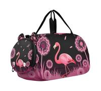 Borsone per bambini con motivo floreale e dente di leone tropicale con scomparto per scarpe, grande capacità, borsone sportivo per viaggi, nuoto, danza, danza