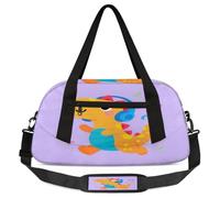 Borsone per bambini con note musicali e dinosauri, piccola borsa sportiva da viaggio leggera per ragazzi e ragazze, borsa da viaggio per il weekend, borsa da palestra per scuola, sport e pigiama party