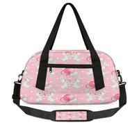 Borsone per bambini con palloncino con coniglietto pasquale per la notte, per ragazze e ragazzi, rosa leggero, borsa sportiva da palestra per bambini, piccola borsa da viaggio per la danza, Palloncino