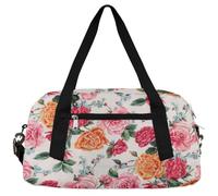 Borsone per bambini con peonia rossa e fiori di peonia per ragazze e ragazzi, borsa leggera per sport e palestra per bambini, piccola borsa da viaggio per la danza, Fiore di peonia rossa, 18.4L x 7.8W