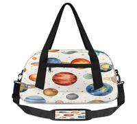 Borsone per bambini con pianeti acquerellabili, per ragazze e ragazzi, borsa leggera per sport e palestra, piccola borsa da viaggio per la danza, Pianeti Acquerello, 18.5L x 7.8W x 9.4H