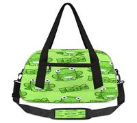 Borsone per bambini con rana in stile cartone animato, per ragazze e ragazzi, borsa leggera per sport e palestra per bambini, piccola borsa da viaggio per la danza, Rana cartone animato, 18.5L x 7.8W