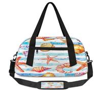 Borsone per bambini con stelle marine, conchiglie e conchiglie, per ragazze e ragazzi, borsa leggera per sport e palestra, per bambini, piccola borsa da viaggio per la danza, Conchiglie di conchiglie
