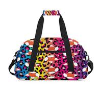 Borsone per bambini con volpe leopardata divertente per ragazze e ragazzi, borsa da viaggio per la notte con leopardo colorato, borsa da viaggio da 24 l, per sport, palestra, pratica, Colore, (24L)