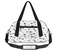 Borsone per bambini con zampa di lisca di pesce, per ragazze e ragazzi, borsa leggera per sport e palestra, piccola borsa da viaggio per la danza, Zampa di lis, 18.5L x 7.8W x 9.4H