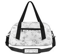 Borsone per bambini in marmo bianco per la notte, per ragazze e ragazzi, motivo marmo, leggero, borsa sportiva da palestra per bambini, piccola borsa da viaggio da portare con sé durante la notte,