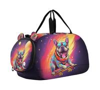 Borsone per ragazzi o ragazze con scomparto per scarpe, cane skateboard nello spazio borsa da viaggio per sport notturni