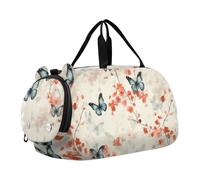 Borsone per ragazzi o ragazze con scomparto per scarpe, farfalle primaverili Fly Sport Travel Bag Pernottamento