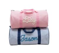 Borsone personalizzato in seersucker per bambini, borsa da viaggio per la notte, borsa da ballo allegria, borsa organizer per pannolini, regali personalizzati per donne, bambini, baby shower, Natale