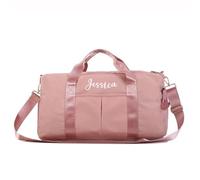 Borsone personalizzato ricamato da palestra sportivo da viaggio con tasche per bagnato e asciutto e scomparto per le scarpe, regalo per testimone dello sposo, damigella d'onore, multicolore, Small