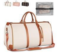 Borsone pieghevole per indumenti, borsa da viaggio in pelle impermeabile di grande capacità, design pieghevole per una facile conservazione e un uso versatile, bianco