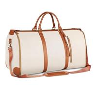 Borsone porta abiti con ruote, borsone da viaggio, valigia for abito elegante, borsa convertibile for weekend e voli per il weekend di ginnastica fuori porta(White)