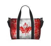Borsone retrò con bandiera del Canada, può essere indossato a tracolla o a spalla, adatto per viaggi e campeggio.
