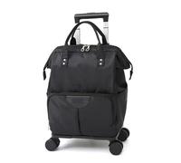 Borsone Rotante Con Ruote Trolley da viaggio Borse da donna Borsa con ruote Zaino con ruote Borsa da viaggio Oxford con ruote di grande capacità Per I Viaggi, Il Lavoro E(Black,Small)
