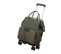 Borsone Rotante Con Ruote Trolley da viaggio Borse da donna Borsa con ruote Zaino con ruote Borsa da viaggio Oxford con ruote di grande capacità Per I Viaggi, Il Lavoro E(Green,Small)