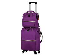 Borsone Rotante Con Ruote Zaino trolley da viaggio Borse da viaggio Zaini con ruote da donna Borsa trolley con ruote Valigia da viaggio Oxford Per I Viaggi, Il Lavoro E(Purple)