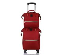 Borsone Rotante Con Ruote Zaino trolley da viaggio Borse da viaggio Zaini con ruote da donna Borsa trolley con ruote Valigia da viaggio Oxford Per I Viaggi, Il Lavoro E(Red)