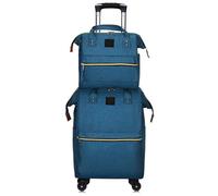 Borsone Rotante Con Ruote Zaino trolley da viaggio Borse da viaggio Zaini con ruote da donna Borsa trolley con ruote Valigia da viaggio Oxford Per I Viaggi, Il Lavoro E(Lake blue)