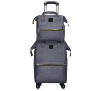Borsone Rotante Con Ruote Zaino trolley da viaggio Borse da viaggio Zaini con ruote da donna Borsa trolley con ruote Valigia da viaggio Oxford Per I Viaggi, Il Lavoro E(Gray)