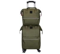 Borsone Rotante Con Ruote Zaino trolley da viaggio Borse da viaggio Zaini con ruote da donna Borsa trolley con ruote Valigia da viaggio Oxford Per I Viaggi, Il Lavoro E(Green)
