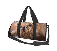 Borsone rotondo Borsa da viaggio per libri da lettura con cane Grifone di Bruxelles Borsa da viaggio per il fine settimana per il nuoto