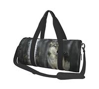 Borsone rotondo Borsa da viaggio per lupi animali Borsa da weekend per lo sport