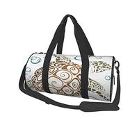Borsone rotondo Borsa da viaggio per tartarughe animali tribali astratti Borsa a mano per lo sport