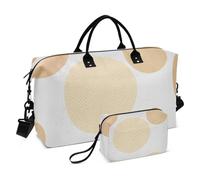 Borsone rotondo colorato beige astratto a pois borsa da viaggio per la notte Tote e bagagli Borsa da palestra sportiva con cinturino regolabile per allenamento 2 pezzi set bolso para en Avion
