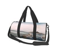 Borsone rotondo con stampa a onde d'acqua sul mare, borsa da viaggio per la notte, impermeabile e resistente agli strappi. Borsa da viaggio pieghevole per il fine settimana