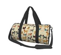 Borsone rotondo con stampa di cani di segugio, borsa da viaggio in tela, impermeabile e resistente agli strappi. Borsa da viaggio pieghevole per il fine settimana