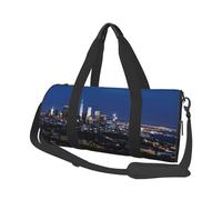 Borsone rotondo con stampa di Los Angeles, borsa da viaggio in tela, impermeabile e resistente agli strappi. Borsa da viaggio pieghevole per il fine settimana