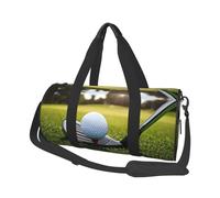 Borsone rotondo con stampa di mazze da golf, borsa da viaggio in tela, impermeabile e resistente agli strappi. Borsa da viaggio pieghevole per il fine settimana
