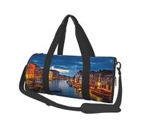 Borsone rotondo con stampa di Venezia Night, borsa da viaggio in tela, impermeabile e resistente agli strappi. Borsa da viaggio pieghevole per il fine settimana