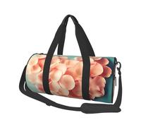 Borsone rotondo con stampa floreale a forma di cuore, borsa da viaggio in tela, impermeabile e resistente agli strappi. Borsa da viaggio pieghevole per il fine settimana