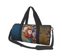 Borsone rotondo con stampa floreale e pittura a diamante, borsa da viaggio per la notte, impermeabile e resistente agli strappi. Borsa da viaggio pieghevole per il fine settimana