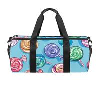 Borsone rotondo da palestra con tracolla staccabile Circle Candy Pattern Training Bag Borsa da notte per donne uomini, Multicolore, Taglia unica, Bagaglio a mano
