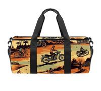 Borsone rotondo da palestra con tracolla staccabile Desert moto allenamento borsa da notte per donne uomini, Multicolore, Taglia unica, Bagaglio a mano