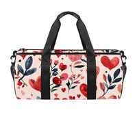 Borsone rotondo da palestra con tracolla staccabile per San Valentino pianta cuore allenamento borsa da notte per donne uomini, Multicolore, Taglia unica, Bagaglio a mano
