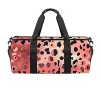 Borsone rotondo da palestra con tracolla staccabile rosa oro rosa leopardato borsa da allenamento borsa da notte per donne uomini, Multicolore, Taglia unica, Bagaglio a mano