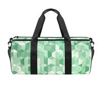 Borsone rotondo da palestra con tracolla staccabile verde menta plaid mondo allenamento borsa da notte per donne uomini, Multicolore, Taglia unica, Bagaglio a mano