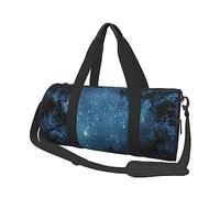 Borsone rotondo da viaggio con stampa blu notte stellata borsa rotonda da palestra borsa fitness borsa da allenamento, nero, taglia unica, Nero , Taglia unica